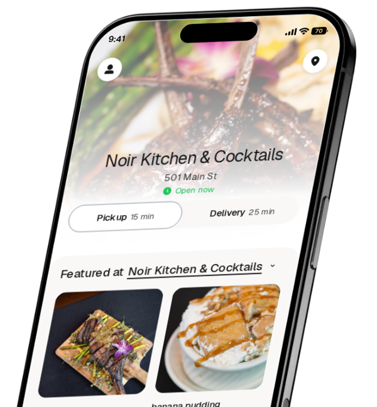 Noir Kitchen & Cocktails app preview