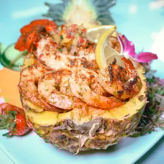 Grilled Seafood pinneapple bowl